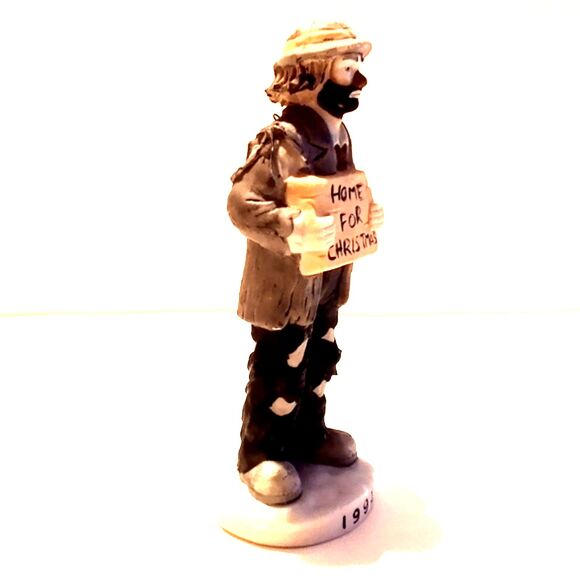 Vintage Emmett Kelly Flambro Home For Christmas Ceramic Ornament 1992 - Picture 3 of 5